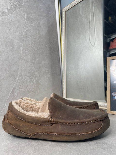 Ugg Ascot Leather Slipper Kicks Crew каштанові 1103889 фото