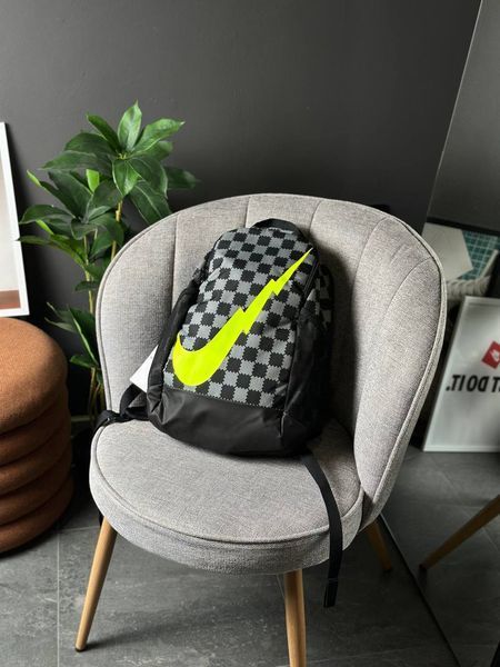 Nike brasilia kids' backpack bag (18L) school black/black/volt FB2819-010 фото