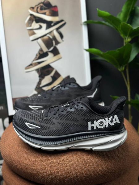 Hoka clifton 9 black 1127895 BWHT фото
