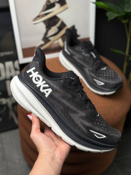 Hoka clifton 9 black 1127895 BWHT фото