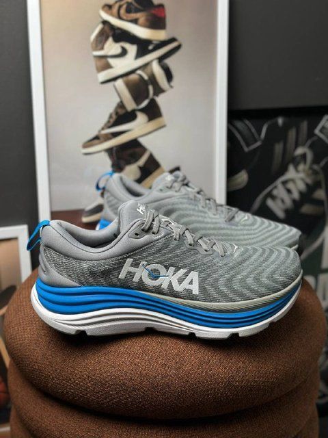 Hoka One One Gaviota 5 Mens 9.5 Shoes Gray Blue 1127929 LDVB фото