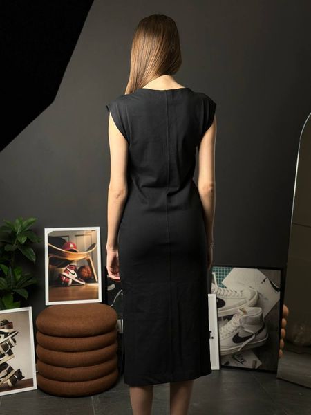 Nike Women's Short-Sleeve Midi Dress Black DQ6205-010 фото